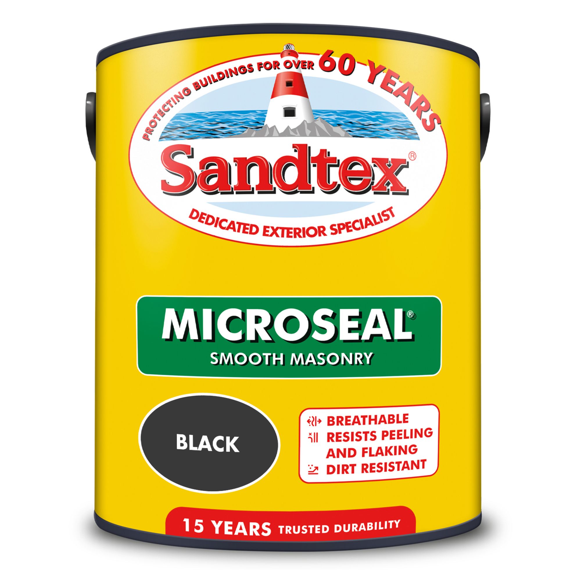 Sandtex Ultra smooth Black Masonry paint, 5L