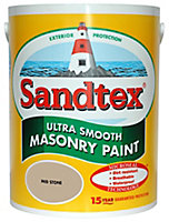 Sandtex Ultra smooth Mid stone Masonry paint, 5L
