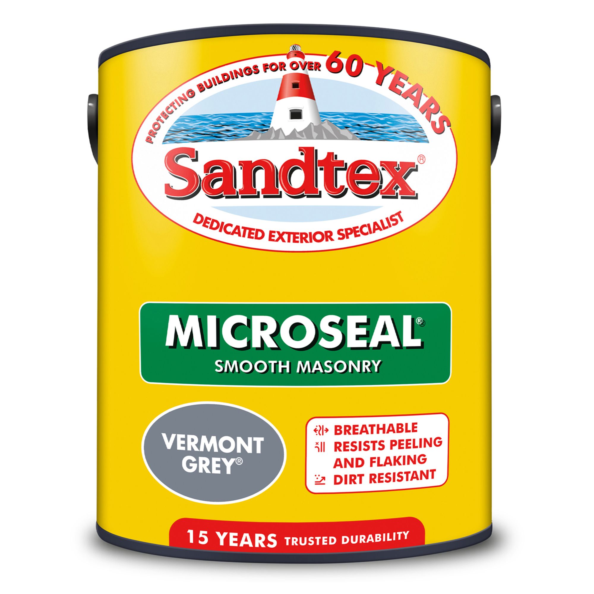 Sandtex Vermont Grey Matt Masonry paint, 5L Tub