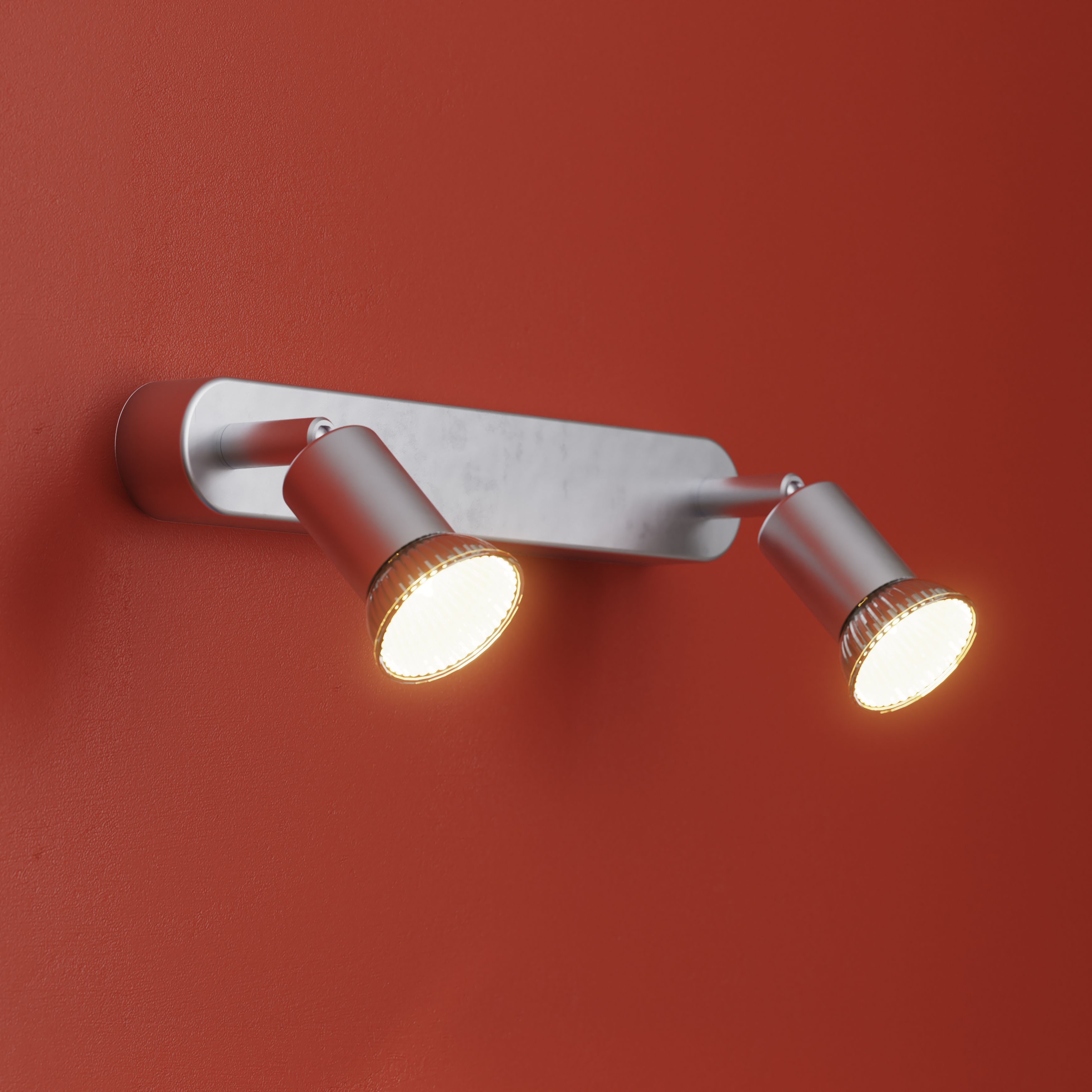 Sasha Bar Gloss Silver 2 Light Spotlight