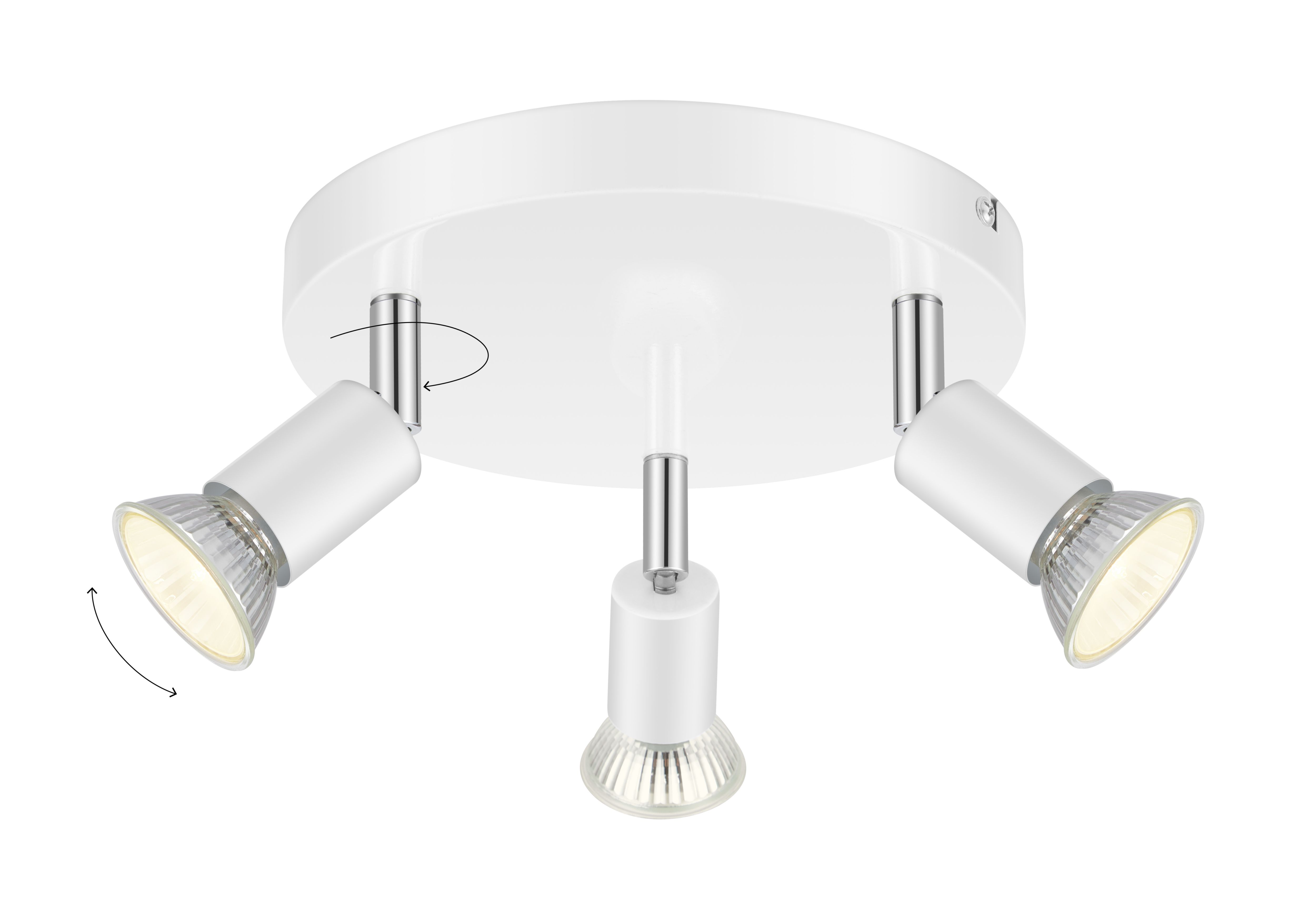 Sasha Plate Gloss White 3 Light Spotlight