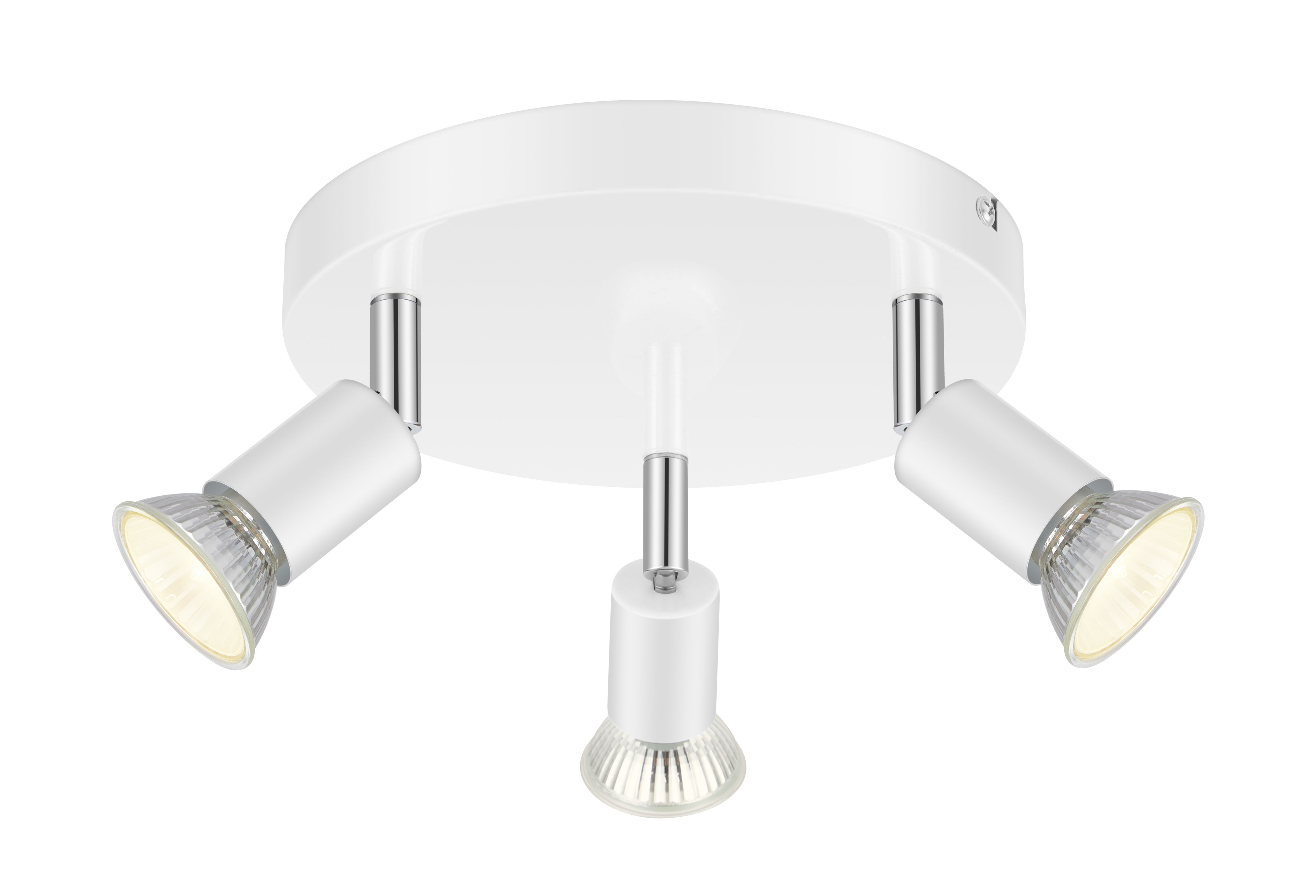 Sasha Plate Gloss White 3 Light Spotlight