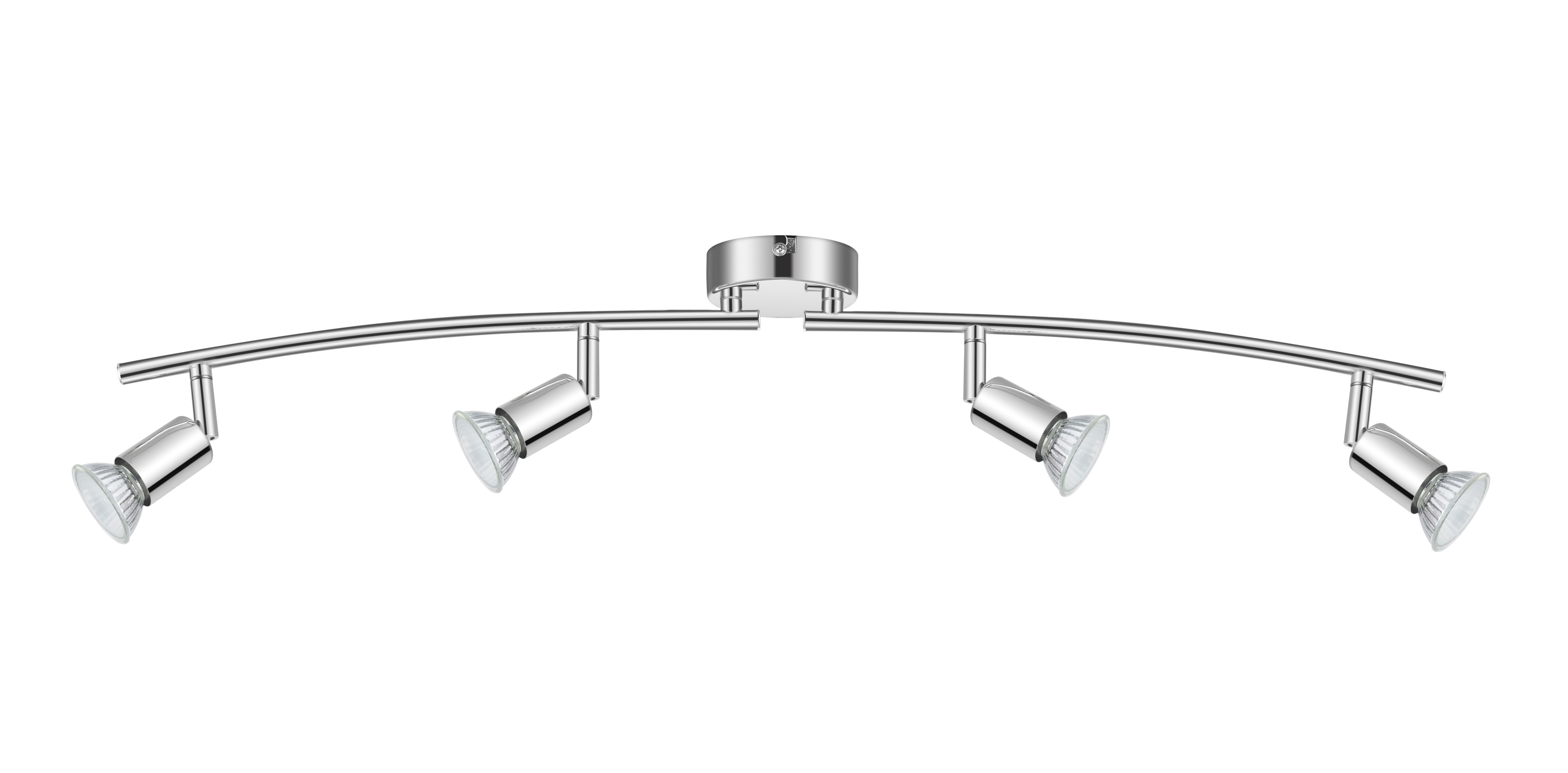 Sasha Tube Gloss Chrome effect 4 Light Spotlight