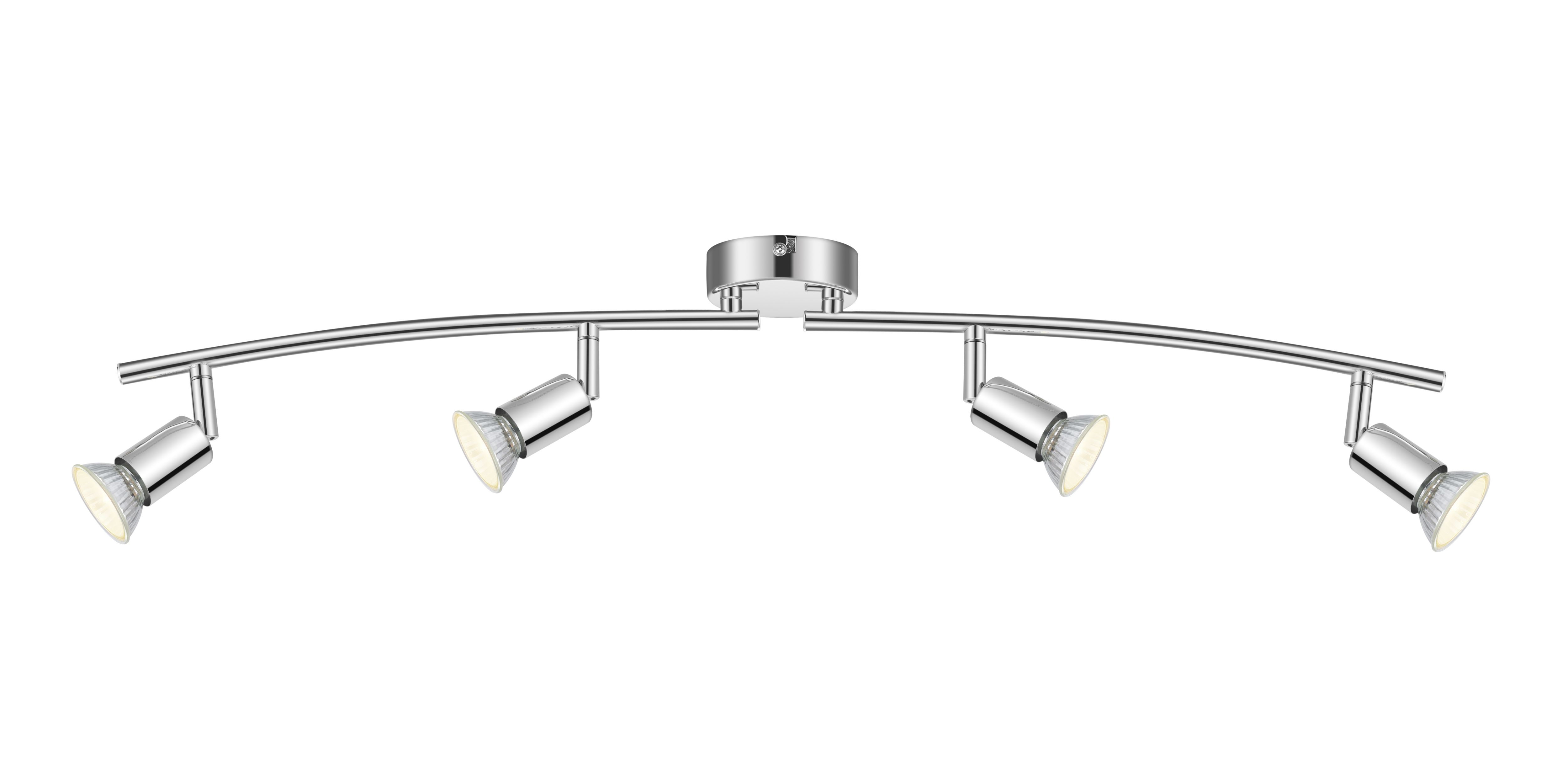 Sasha Tube Gloss Chrome effect 4 Light Spotlight