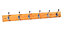 Satin Nickel effect Ash 6 Hook rail, (L)685mm (H)15mm