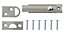 Satin Nickel effect Brass Flush Door bolt N267 (L)64mm (W)15mm