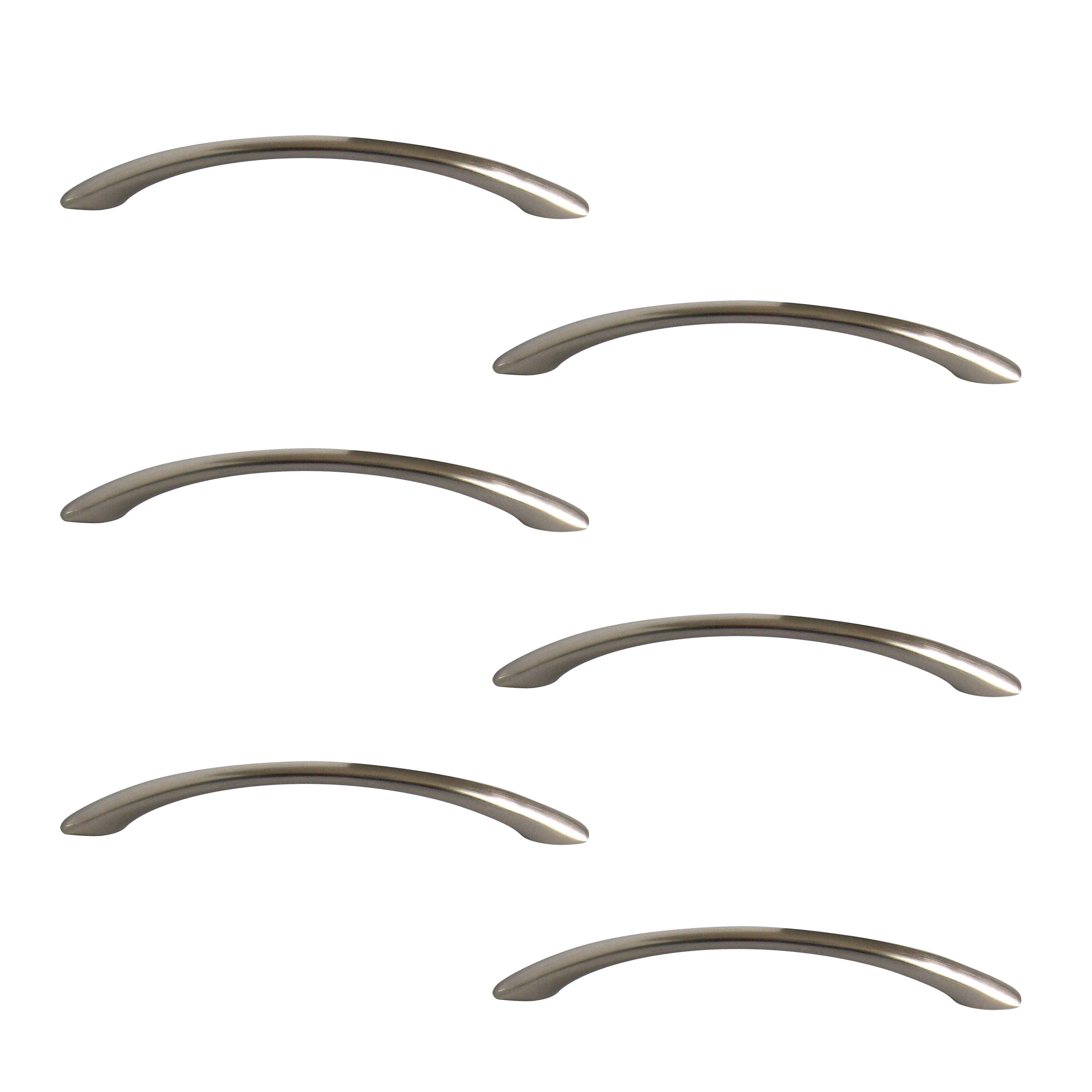 Satin Nickel effect Furniture Handle (L)128mm