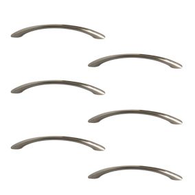 Satin Nickel effect Furniture Handle (L)128mm