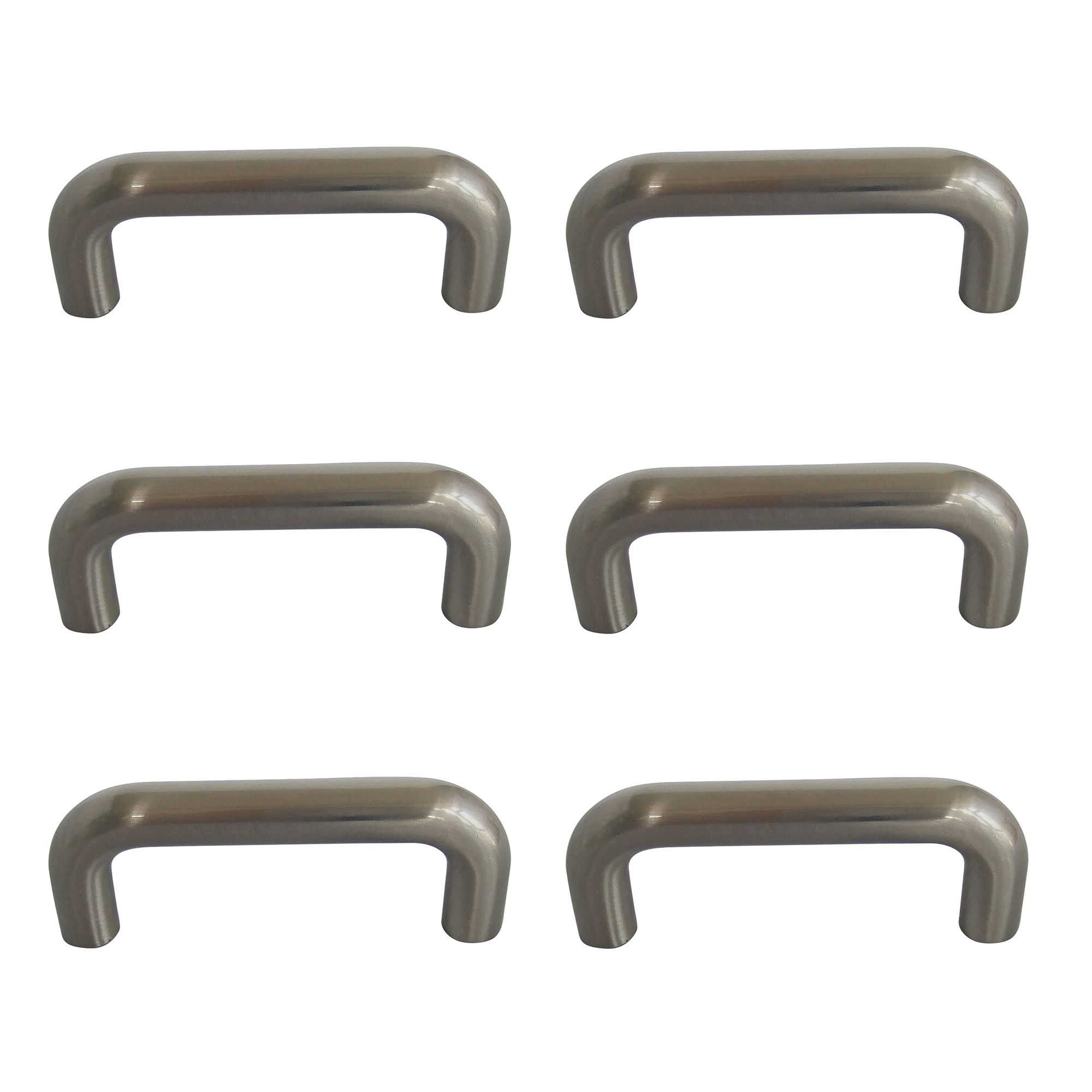 Satin Nickel effect Kitchen Furniture Handle (L)64mm
