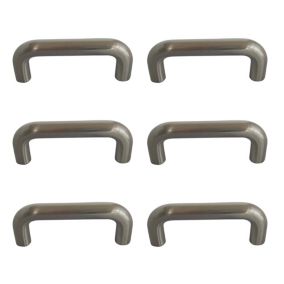 Satin Nickel effect Kitchen Furniture Handle (L)64mm