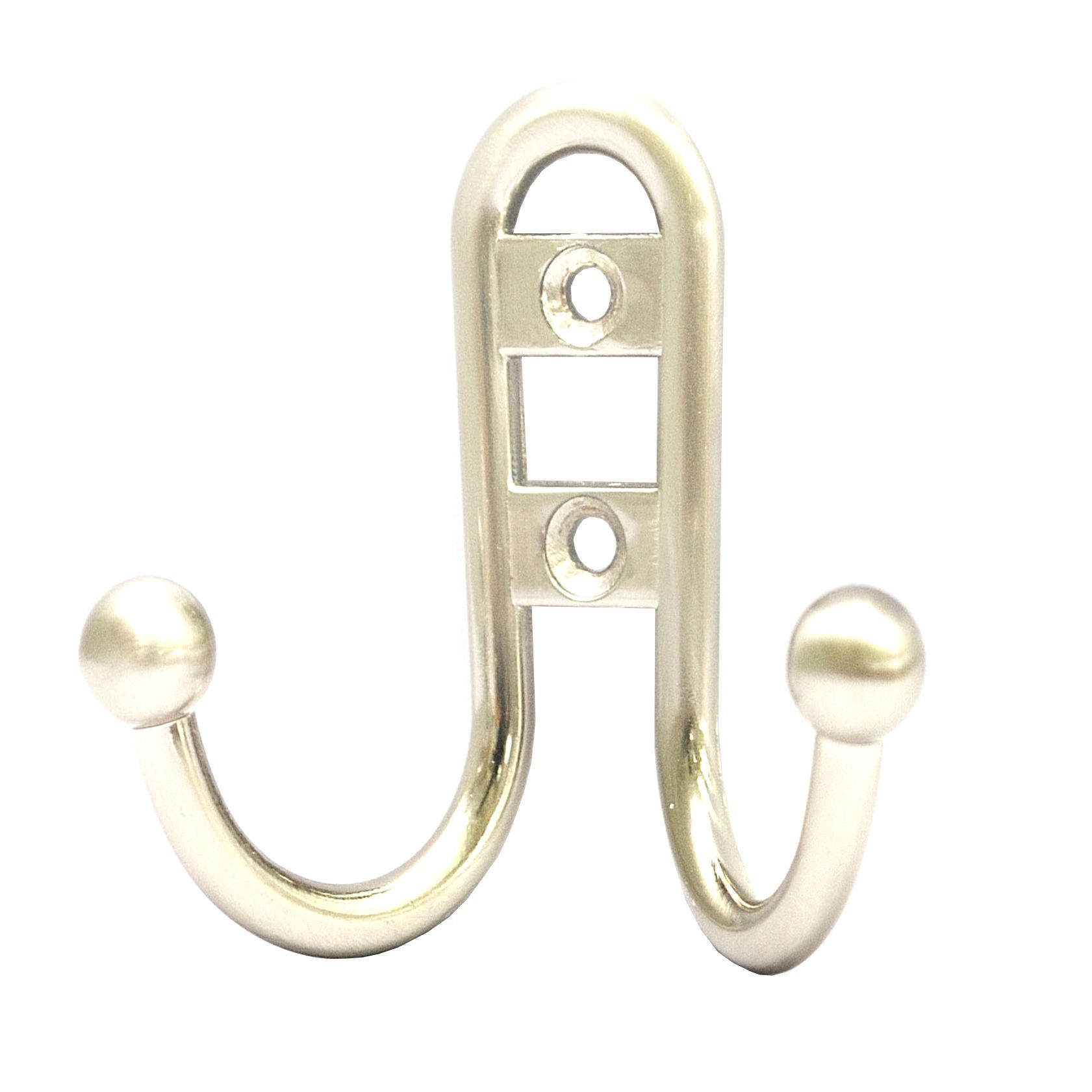 Satin Zinc alloy Double Hook (Holds)5kg