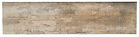 Savona Grey Matt Wood effect Porcelain Wall & floor Tile, Pack of 11, (L)600mm (W)150mm