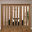 Saxton Vertical 3 panel 3 Lite Glazed Oak veneer Internal Tri-fold Door set, (H)2035mm (W)2146mm