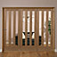 Saxton Vertical 3 panel 3 Lite Glazed Oak veneer Internal Tri-fold Door set, (H)2035mm (W)2374mm