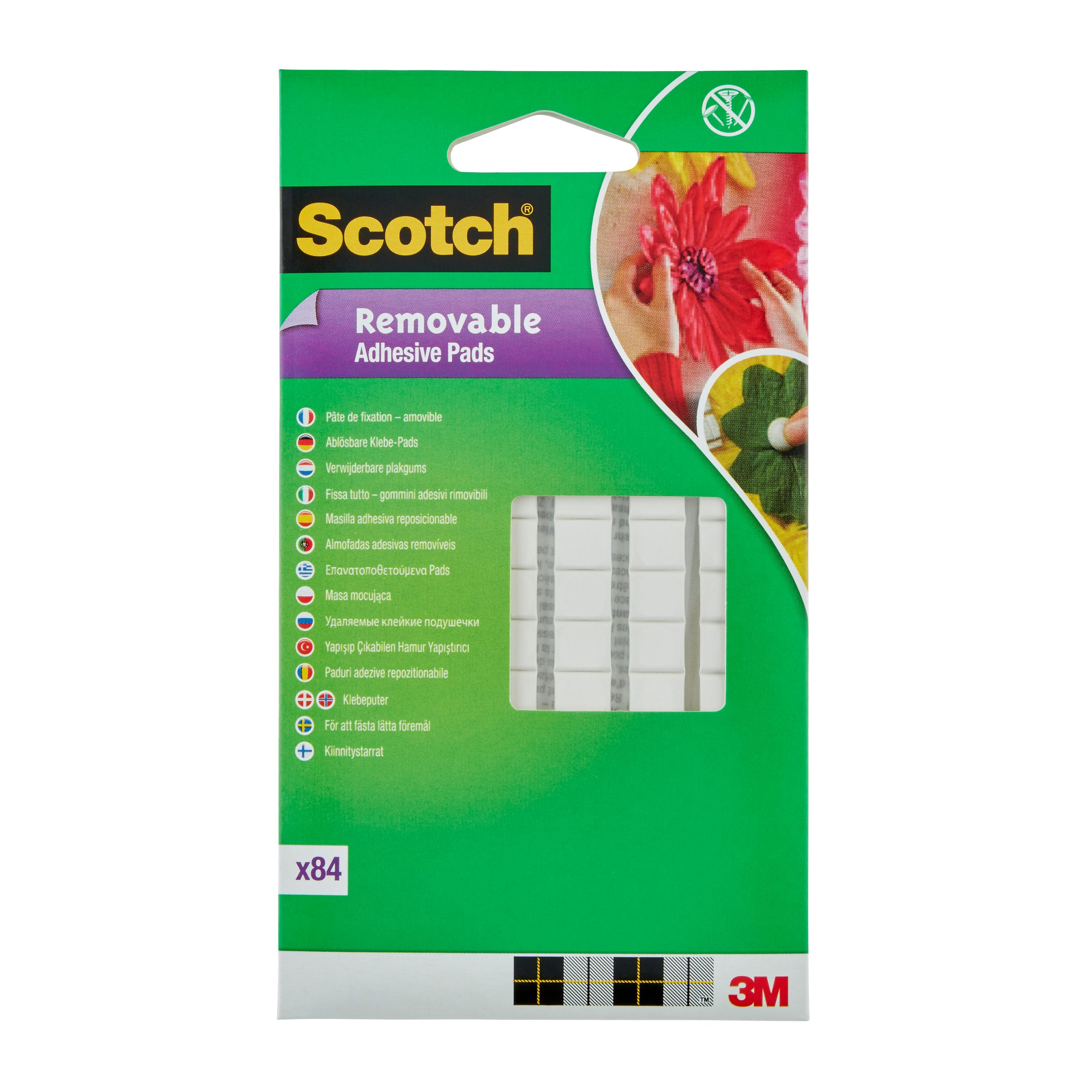 Scotch-Fix™ Removable Adhesive Pads 301008C36-P, 11mm x 15mm, 36