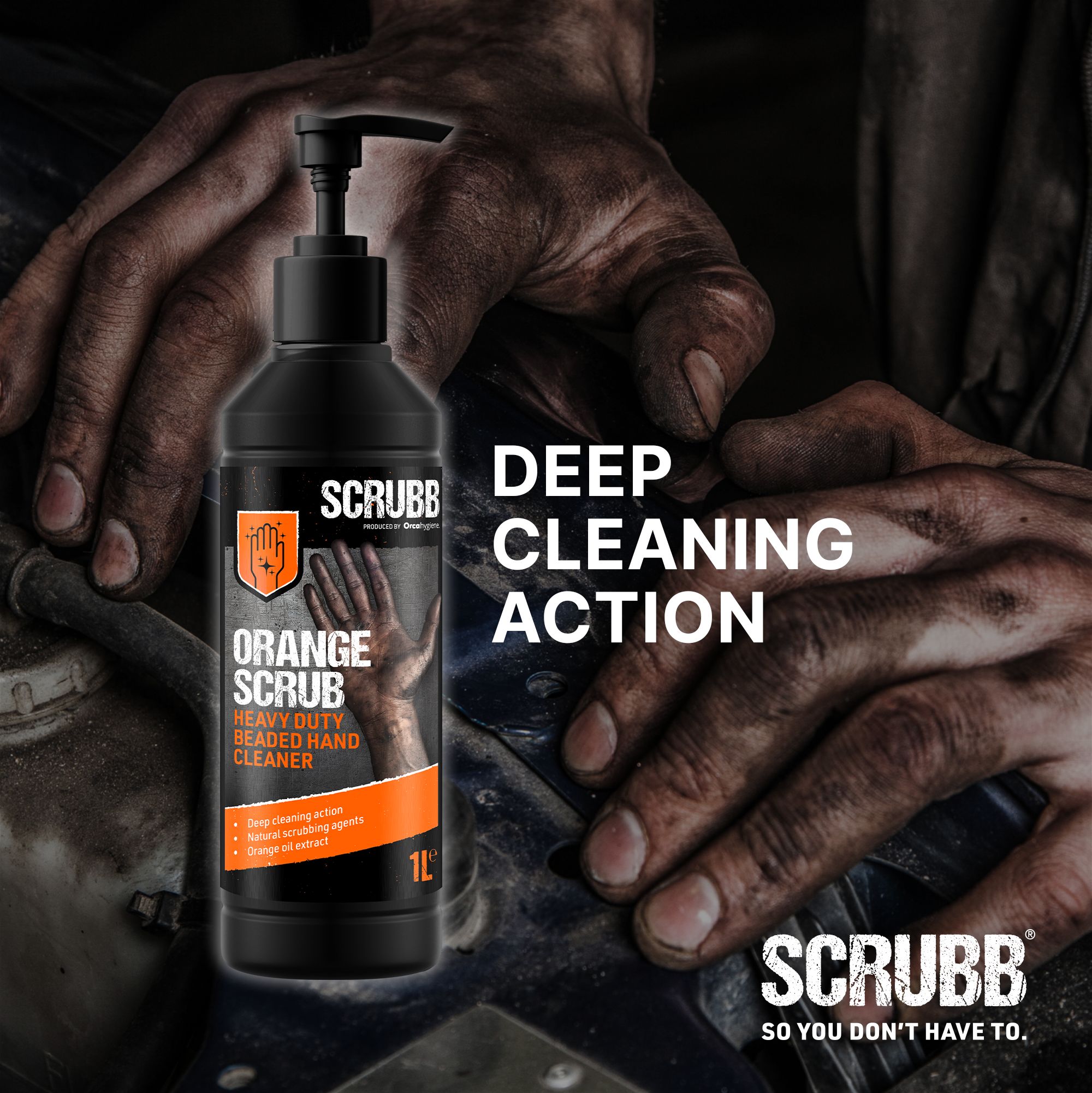 SCRUBB Citrus Orange Heavy duty Hand cleaner, 1L