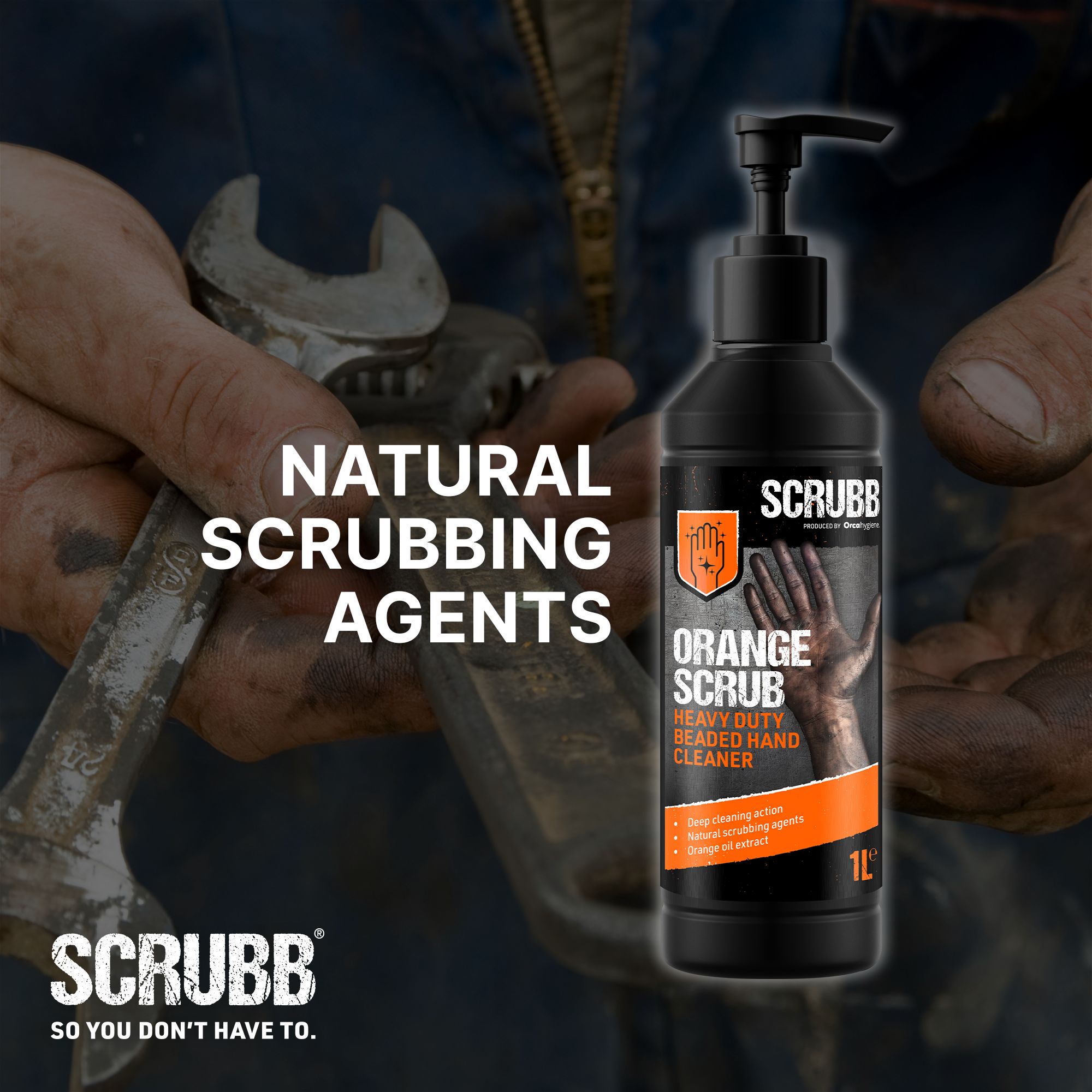 SCRUBB Citrus Orange Heavy duty Hand cleaner, 1L