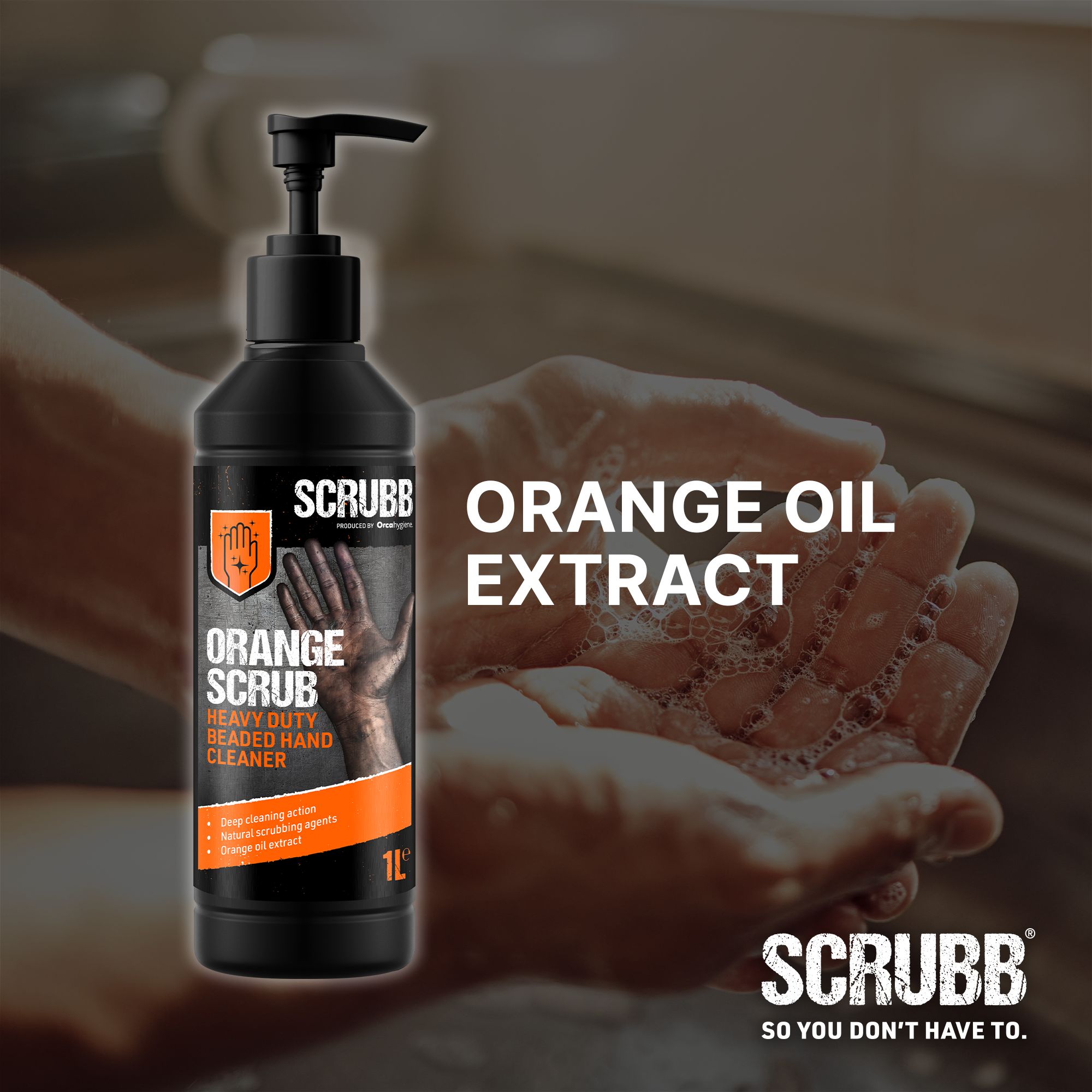 SCRUBB Citrus Orange Heavy duty Hand cleaner, 1L