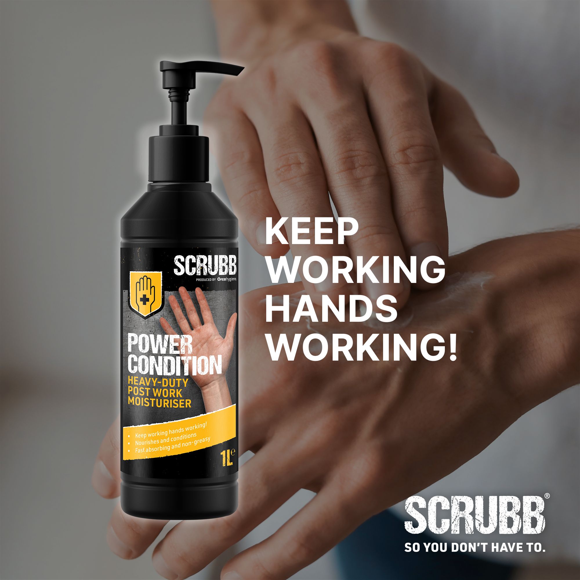 SCRUBB Power Condition Fragrance-free Heavy duty Hand cream, 1L