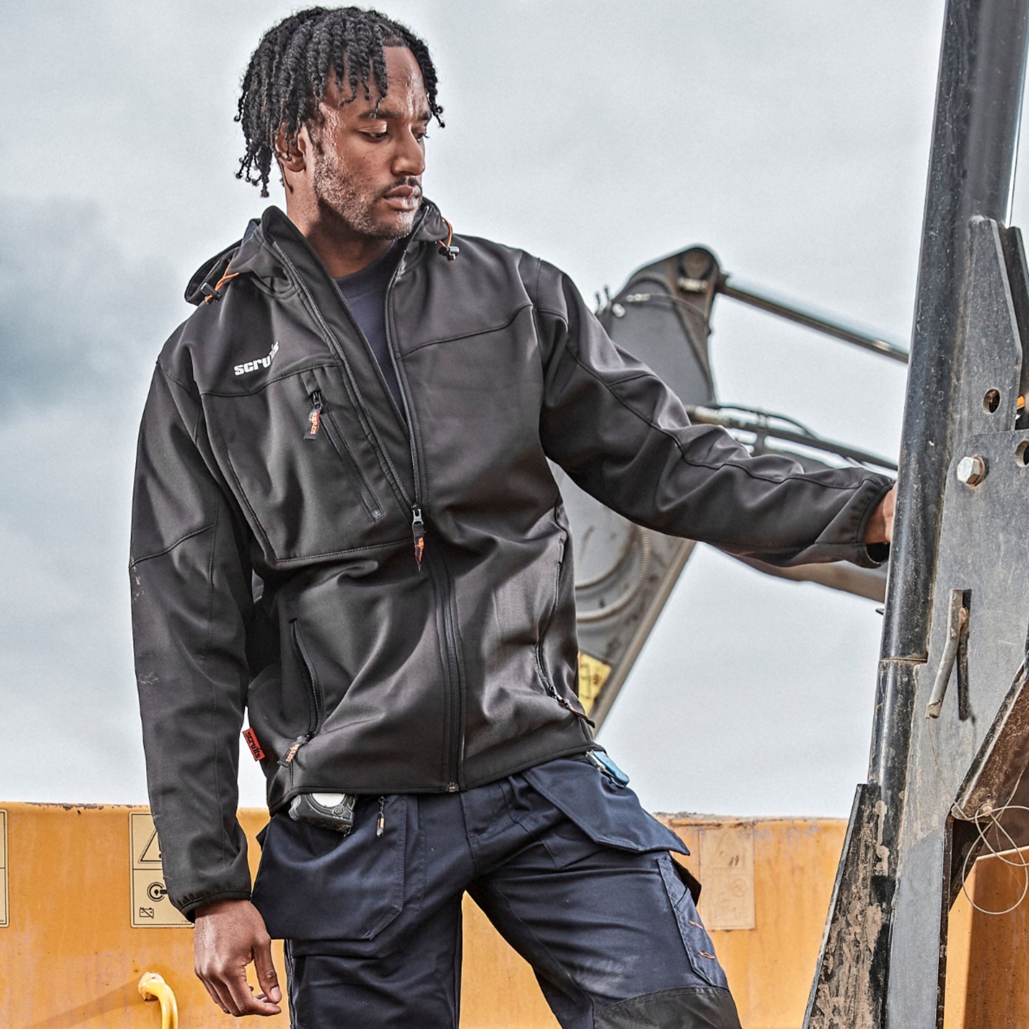 Scruffs Worker Black Men's Softshell jacket, Large