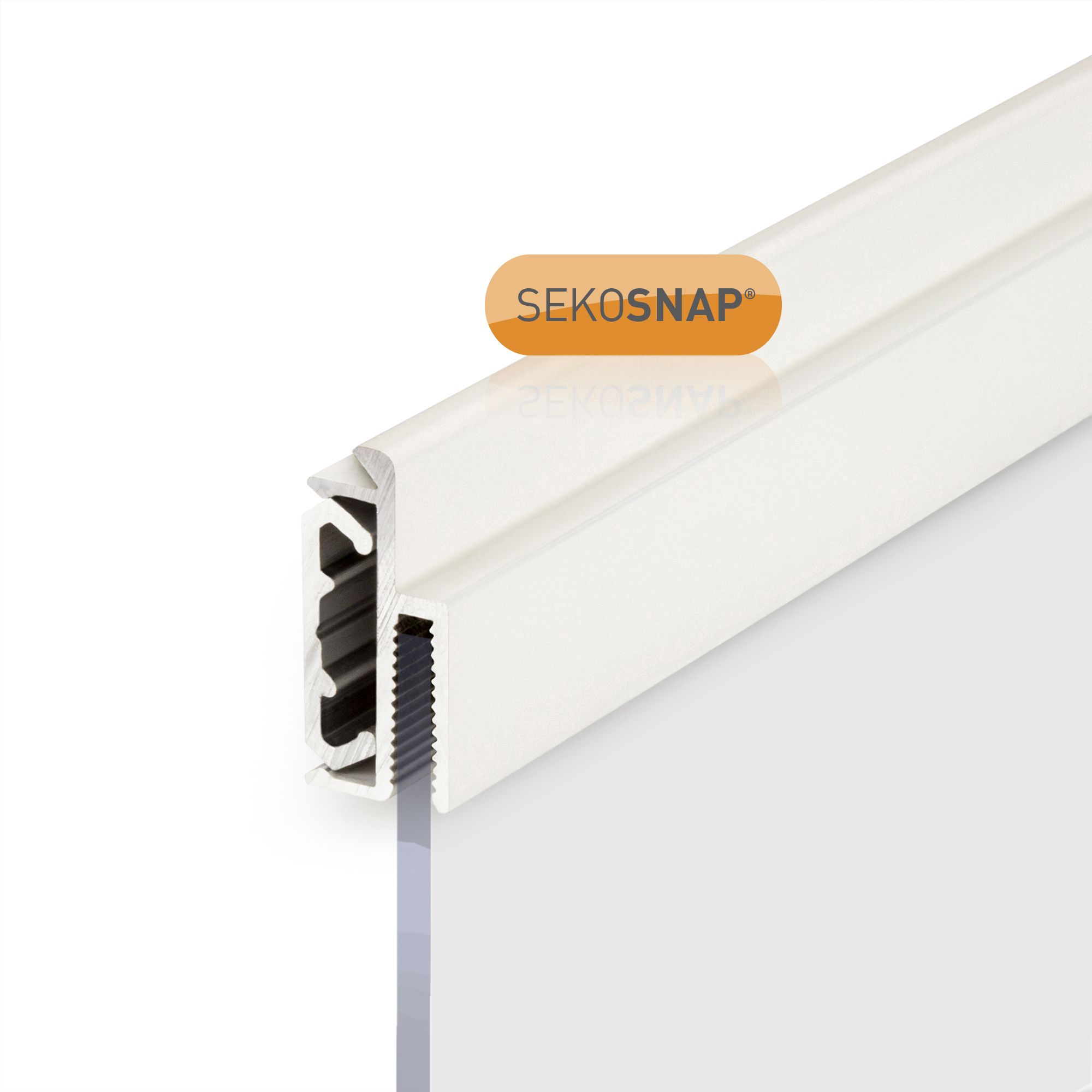 SekoSnap White Aluminium Glazing bar, (L)2m (W)26mm (T)14mm