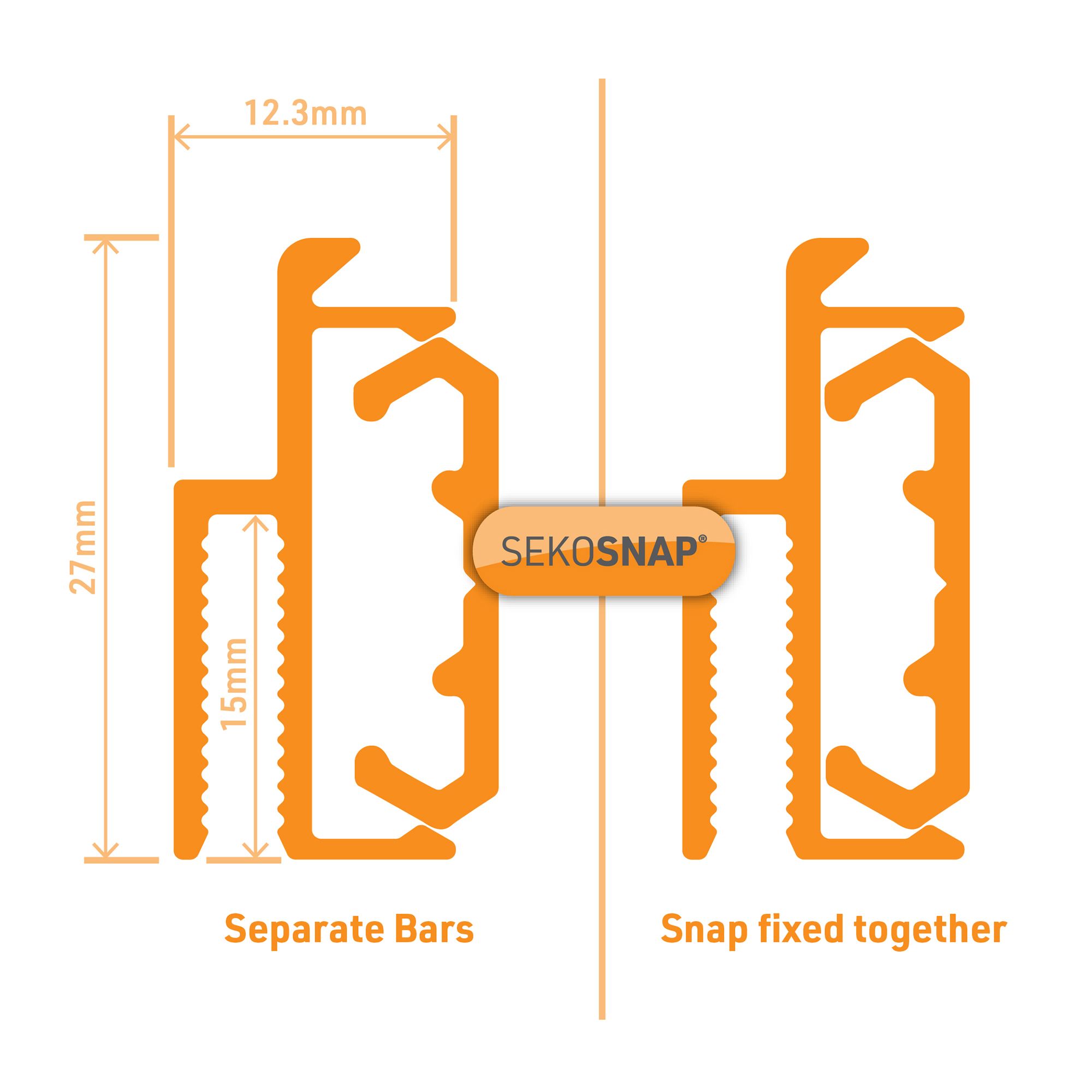 SekoSnap White Aluminium Glazing bar, (L)2m (W)26mm (T)14mm