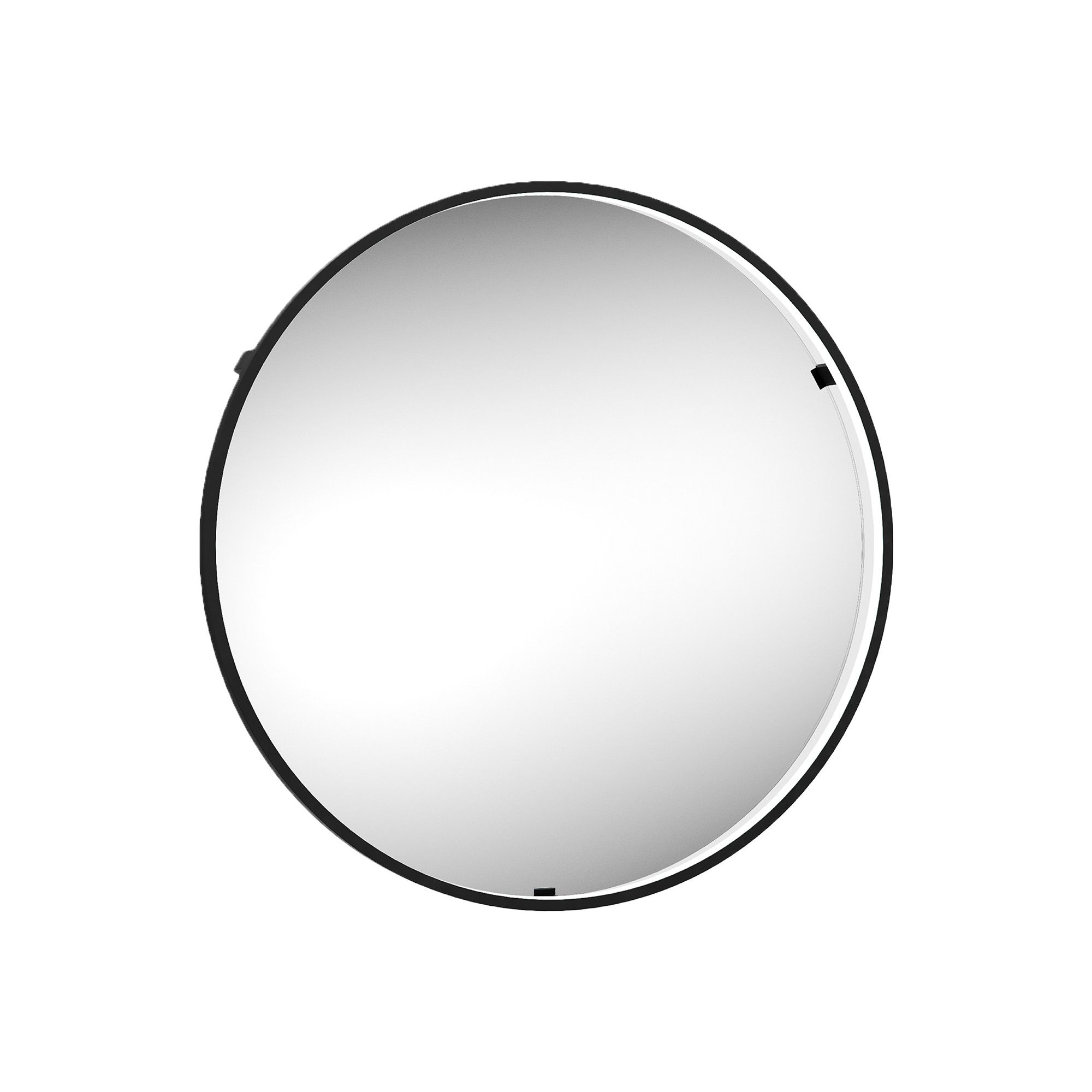 Sensio Aspect Black Circular Wall-mounted Bathroom Illuminated mirror (H)50cm (W)50cm
