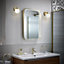 Sensio Aspect Brass effect Rectangular Wall-mounted Bathroom Illuminated mirror (H)50cm (W)39cm