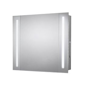 Sensio Finlay Wall-mounted Illuminated Mirrored Bathroom Cabinet (W)650mm (H)600mm