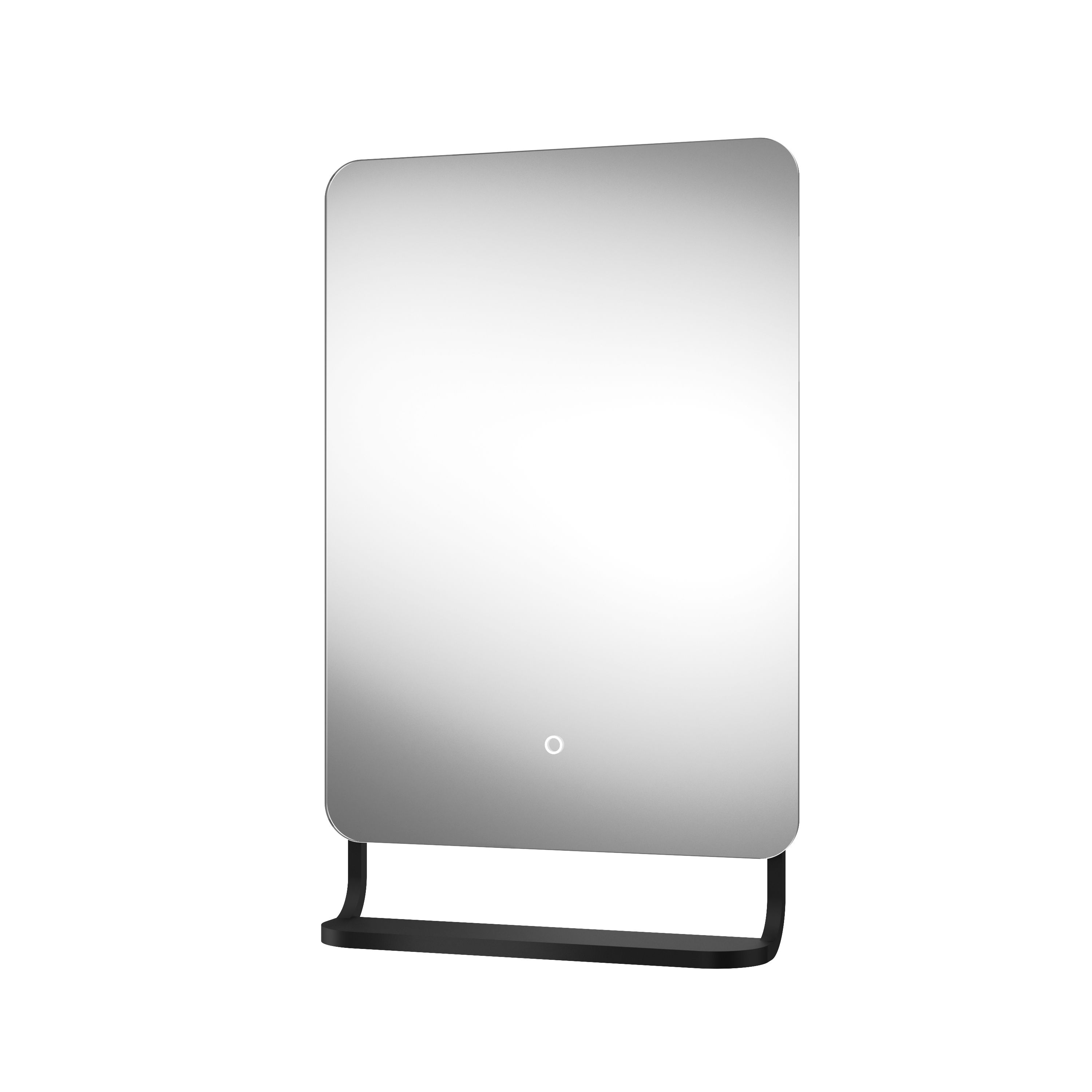 Sensio Harbour Matt Black Rectangular Wall-mounted Bathroom Illuminated Colour-changing mirror (H)79cm (W)50cm