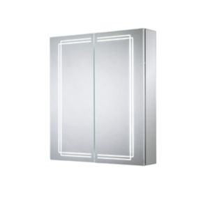 Sensio Harlow Illuminated Mirrored Bathroom Cabinet with shaver socket (W)600mm (H)700mm