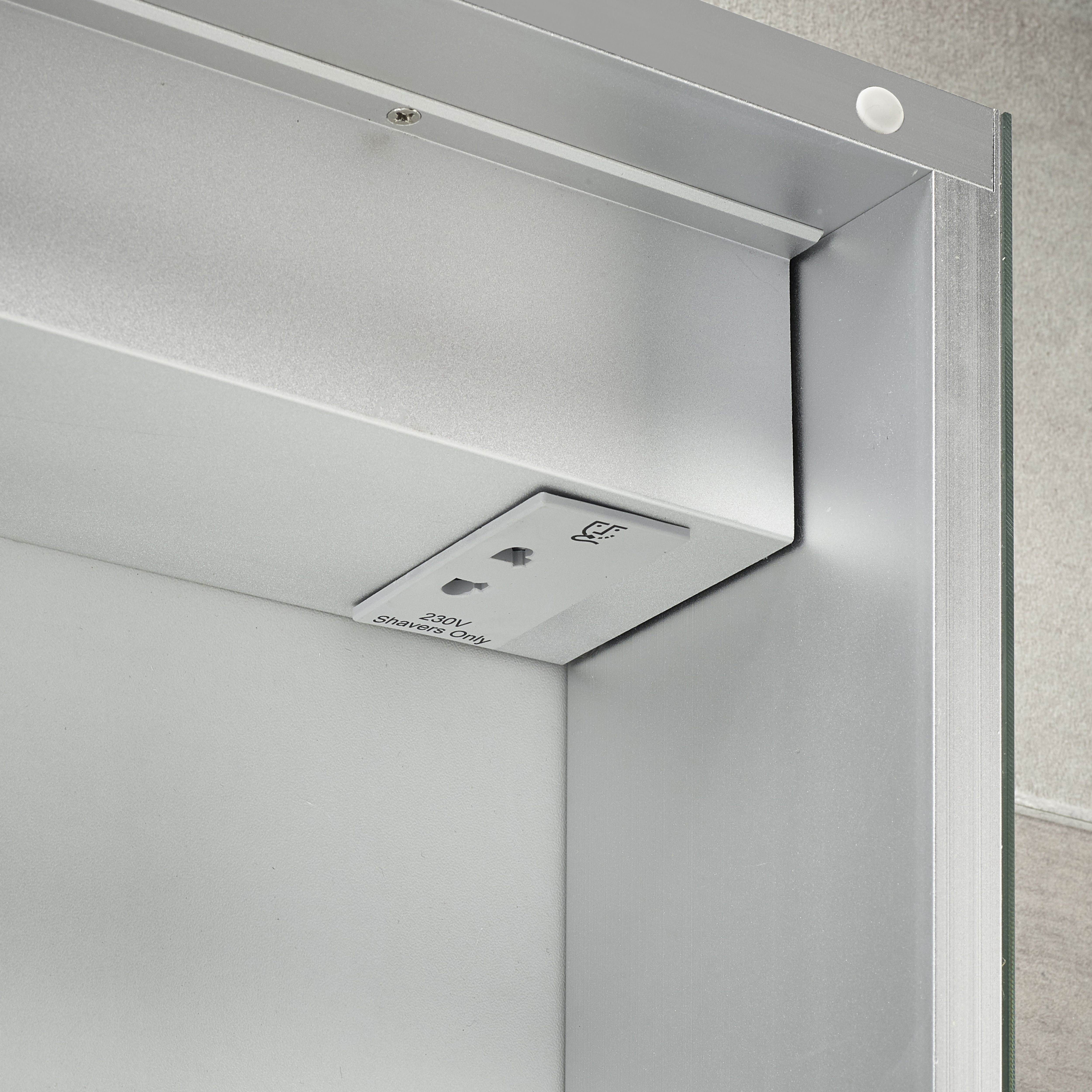 Sensio Harlow Wall-mounted Illuminated Mirrored Bathroom Cabinet with shaver socket (W)600mm (H)700mm