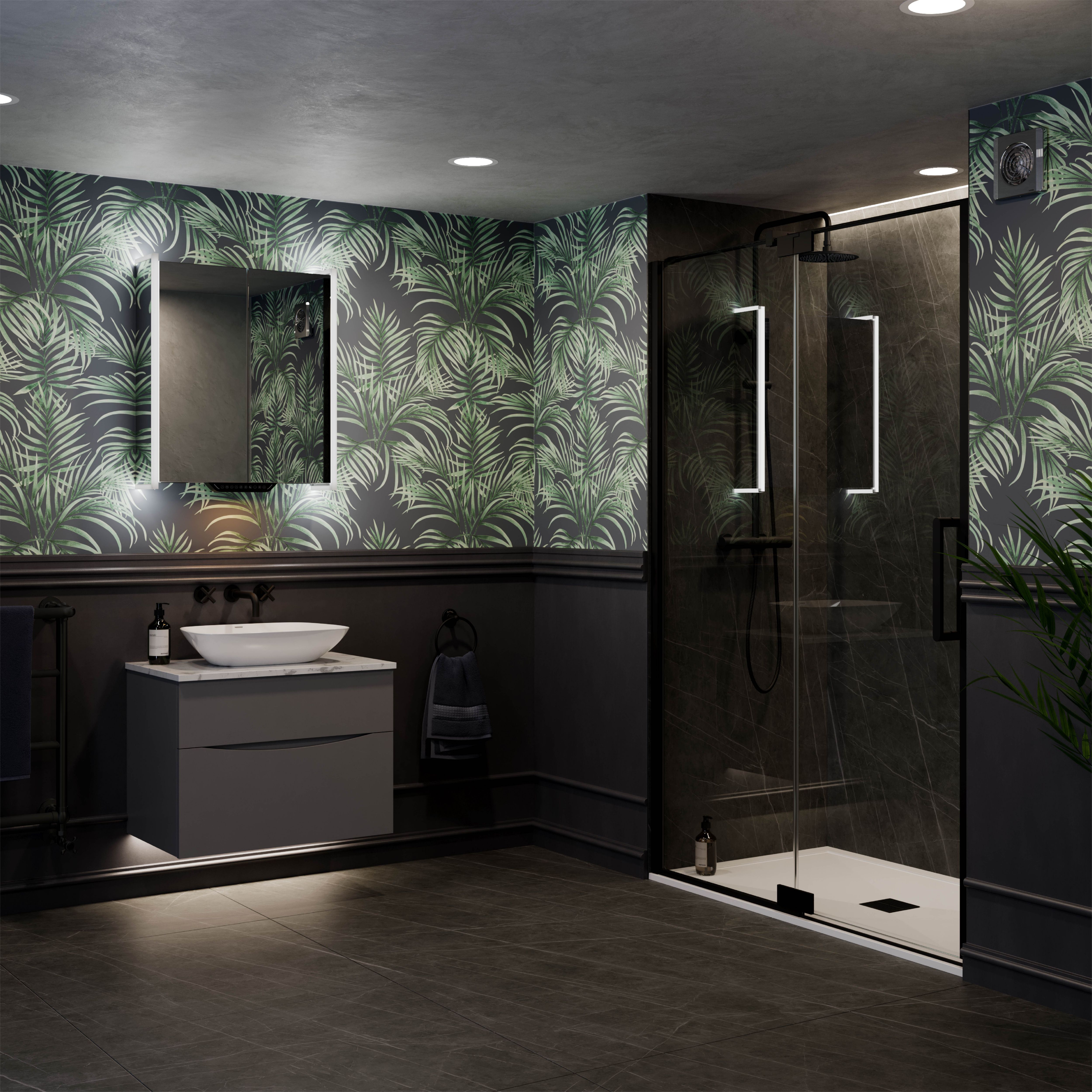 Sensio Luka Illuminated Mirrored Smart Bathroom Cabinet with Alexa (H)620mm (W)720mm