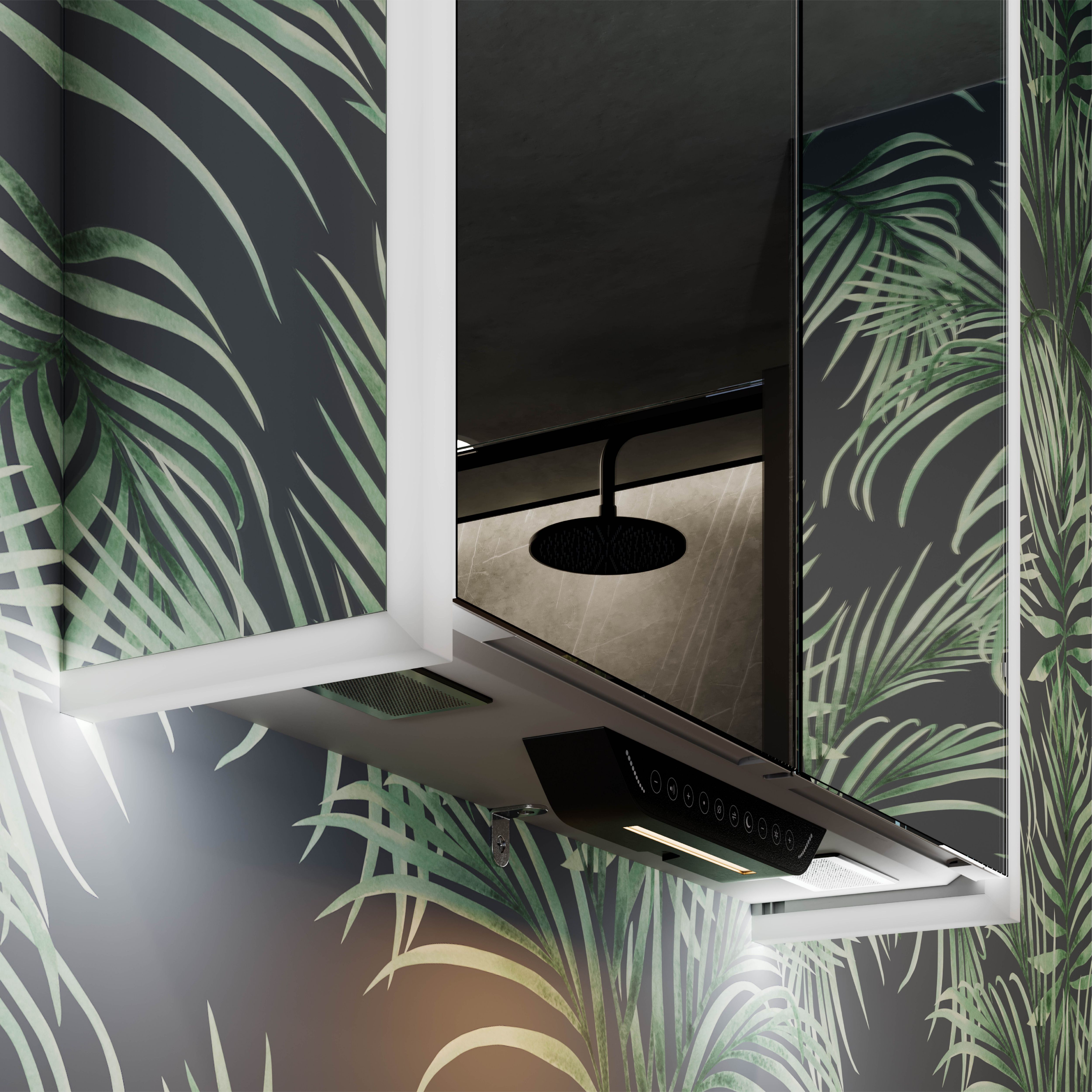 Sensio Luka Matt White With 2 mirror doors Illuminated Bathroom Cabinet