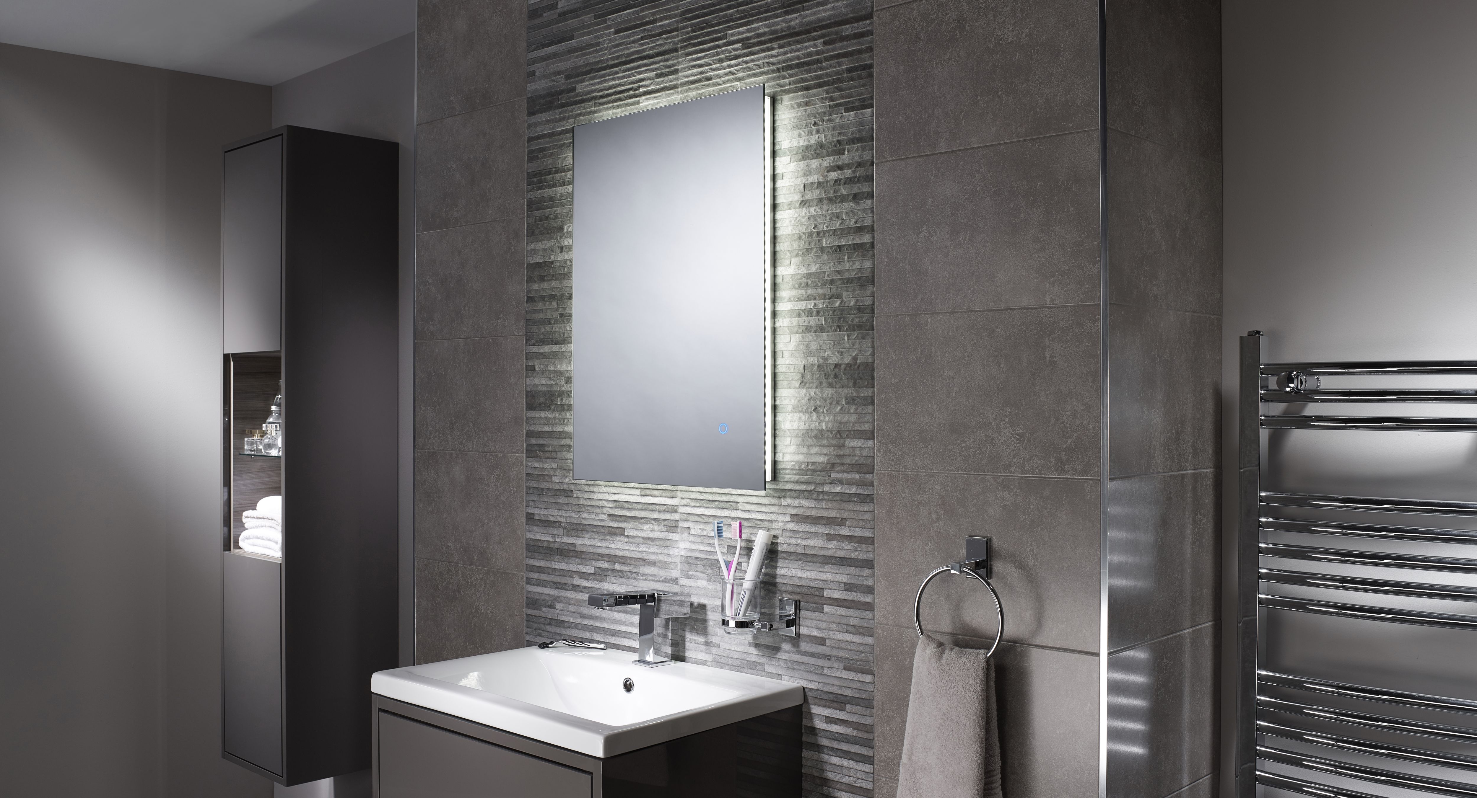 Sensio Serenity Rectangular Wall-mounted Bathroom Illuminated Bathroom mirror (H)70cm (W)50cm