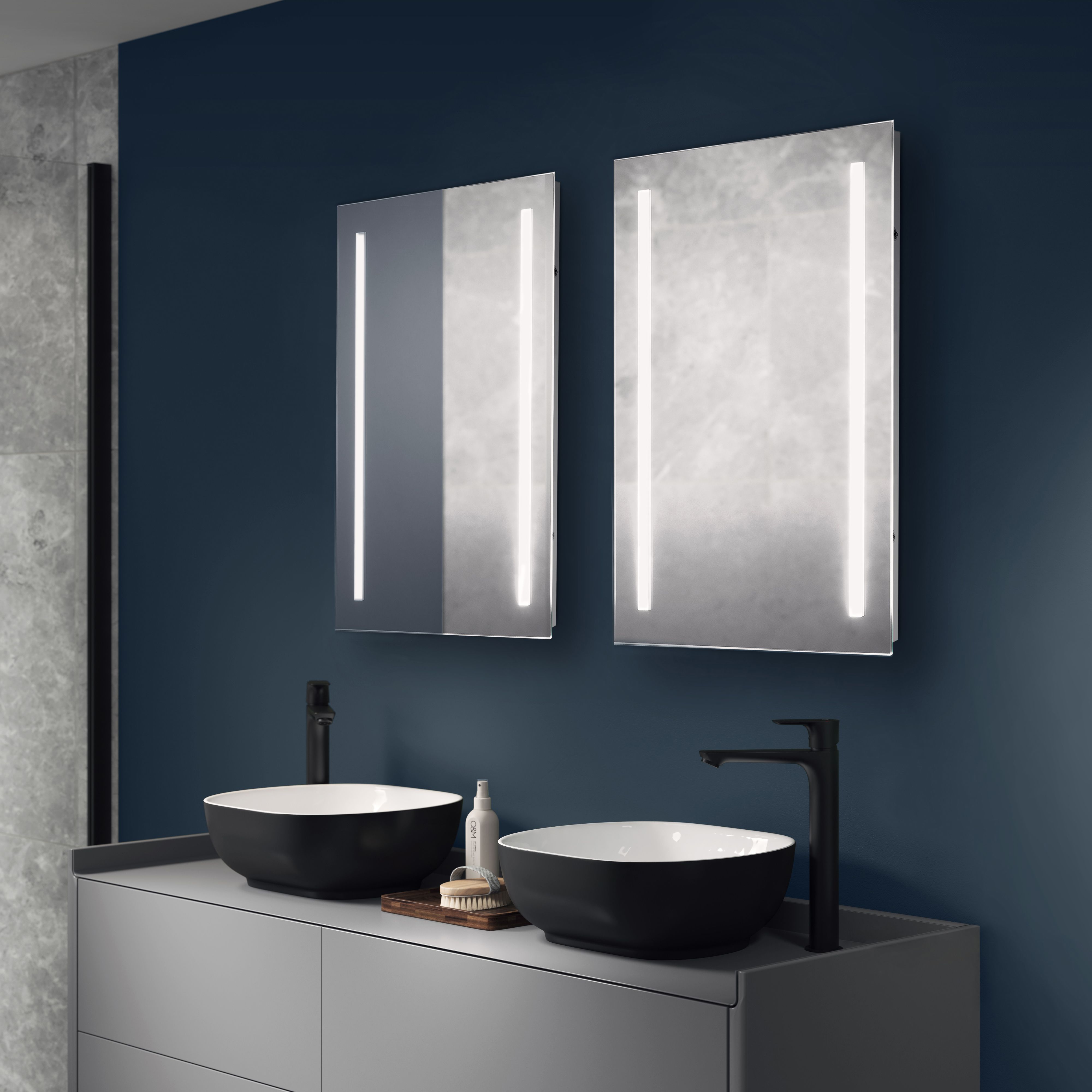 Sensio Uno Rectangular Wall-mounted Bathroom Illuminated Bathroom mirror (H)70cm (W)50cm
