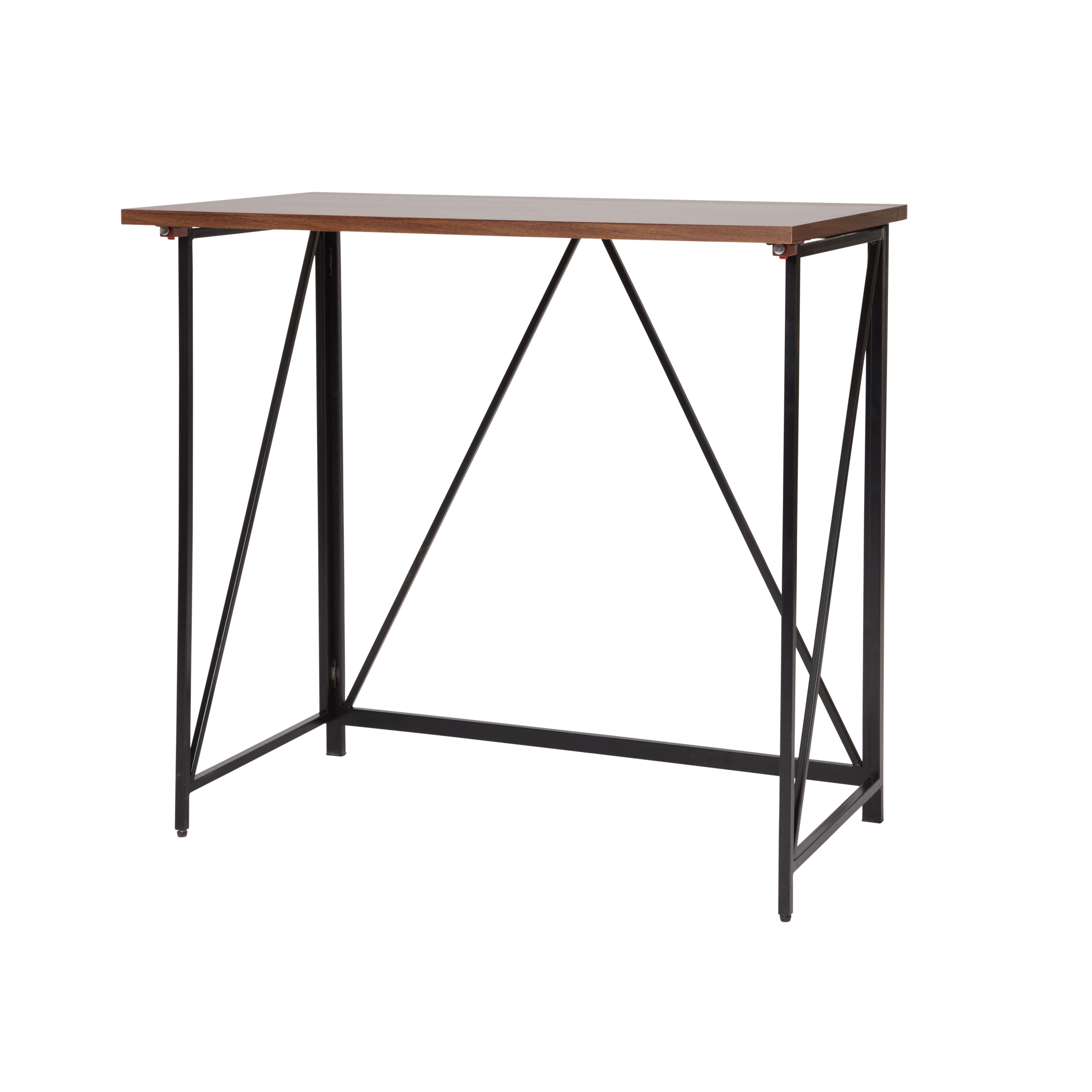 Seponi Matt walnut effect Folding desk H 750mm W 800mm D 450mm