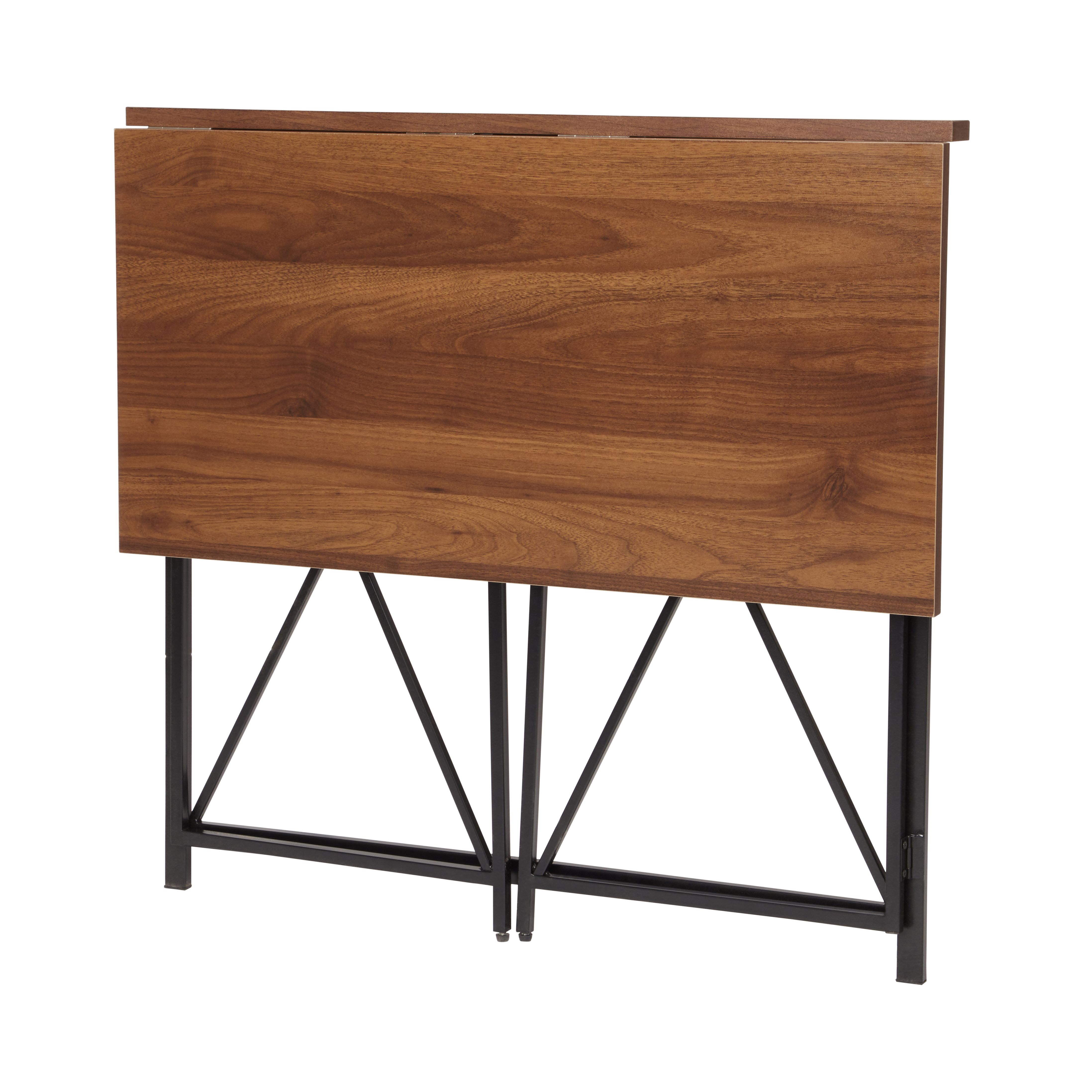 Seponi Ready assembled Matt walnut effect Folding desk (H)750mm (W)800mm (D)450mm