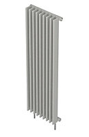 Seren Conqueror Flat panel Silver 10 Column Radiator, (W)400mm x (H)1800mm