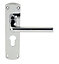 Serozzetta Polished Chrome effect Euro Lock Door handle (L)109mm, Pack