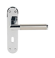 Serozzetta Trend Polished Chrome effect Lock Door handle (L)129mm
