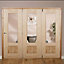 Severn 1 panel Clear Glazed Pine Internal Folding Door set, (H)2035mm (W)2146mm