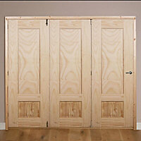 Severn 2 panel Unglazed Pine Internal Folding Door set, (H)2035mm (W)2146mm