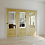 Severn 3 panel 1 Lite Glazed Clear pine Internal Tri-fold Door set, (H)2035mm (W)2374mm