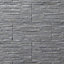 Shaded slate Anthracite Matt Split Face Porcelain Indoor Wall Tile, Pack of 6, (L)300mm (W)600mm