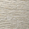 Shaded slate Beige Matt 3D decor Stone effect Porcelain Wall Tile, Pack of 6, (L)600mm (W)300mm