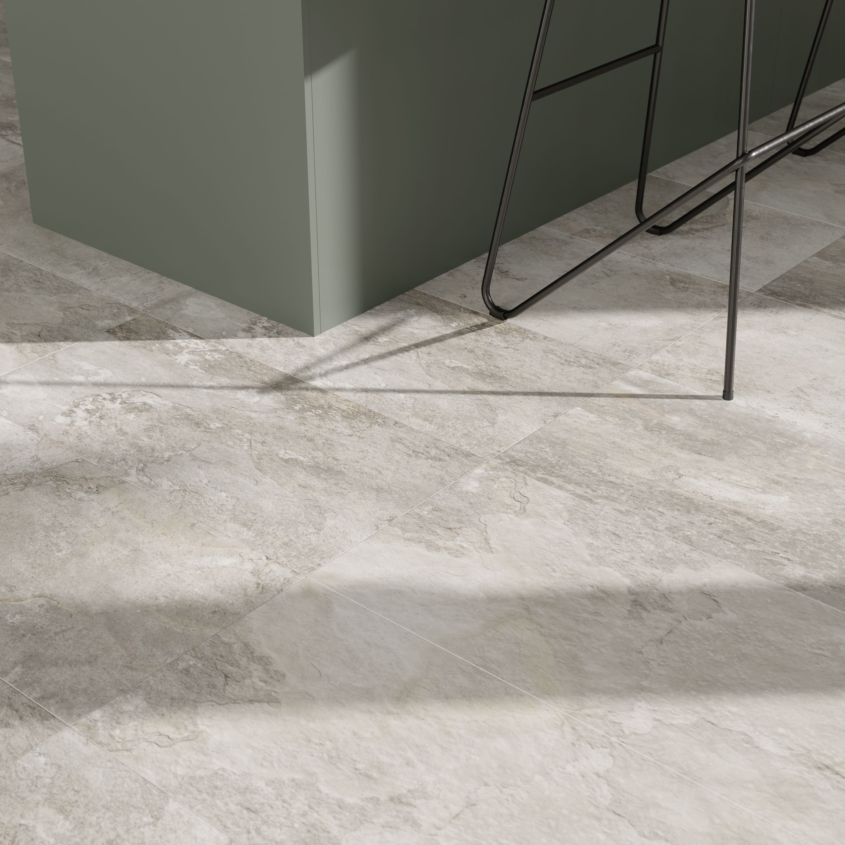 Shaded slate Beige Matt Porcelain Indoor Wall & floor Tile, Pack of 6, (L)300mm (W)600mm