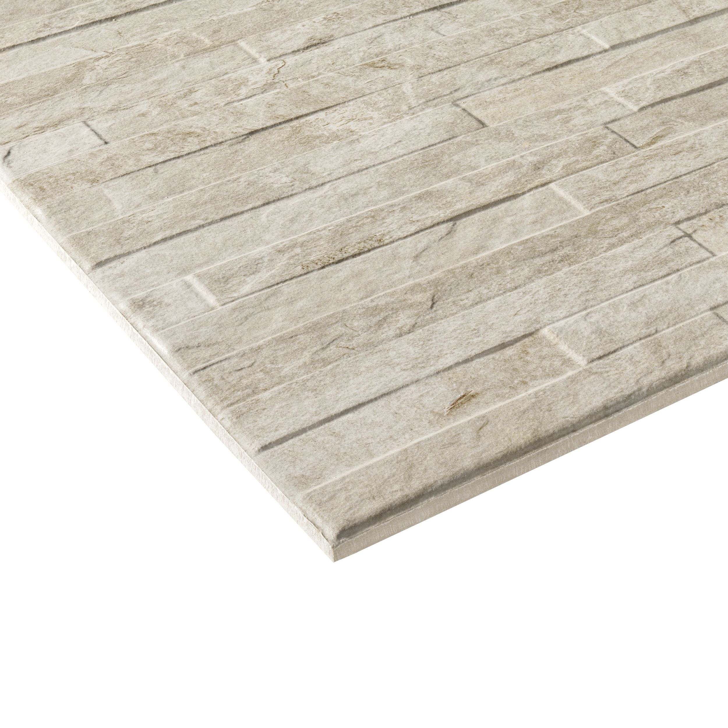 Shaded slate Beige Matt Split Face Porcelain Indoor Wall Tile, Pack of 6, (L)300mm (W)600mm