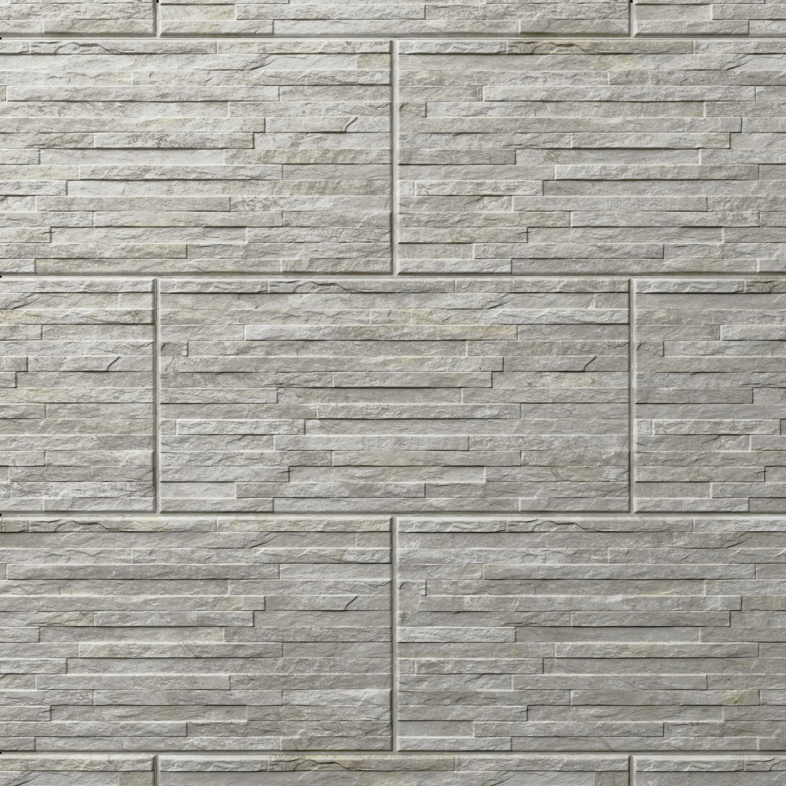 Shaded slate Grey Matt Split Face Porcelain Indoor Wall Tile, Pack of 6, (L)300mm (W)600mm