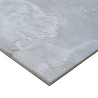 Shaded slate Grey Matt Stone effect Porcelain Wall & floor Tile, Pack of 6, (L)600mm (W)300mm